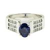 Image 2 : 2.17 ctw Oval Brilliant Blue Sapphire And Diamond Ring - 14KT White Gold