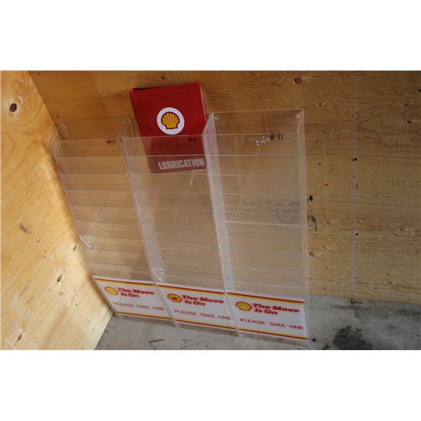 3 - SHELL BROCHURE HOLDERS, 1 - SHELL MANUAL