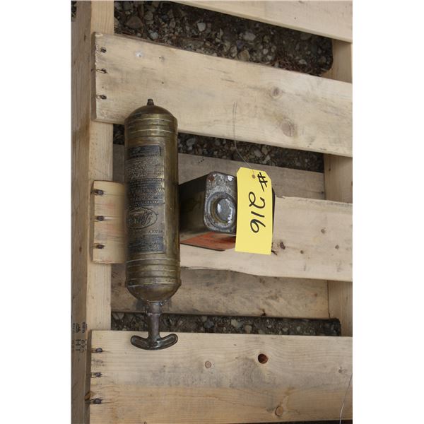 PYRENE FIRE EXTINGUISHER & A FULL CAN OF PYRENE