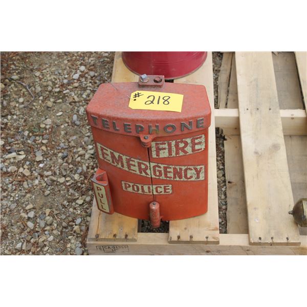 CAST IRON -  EMERGENCY/POLICE/FIRE/TELEPHONE, BOX - MISSING PHONE