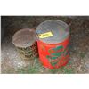 Image 1 : 1 - LARGE BEVERLY BRAND PEANUT BUTTER PAIL,1 - BURNS SHAMROCK LARD PAIL