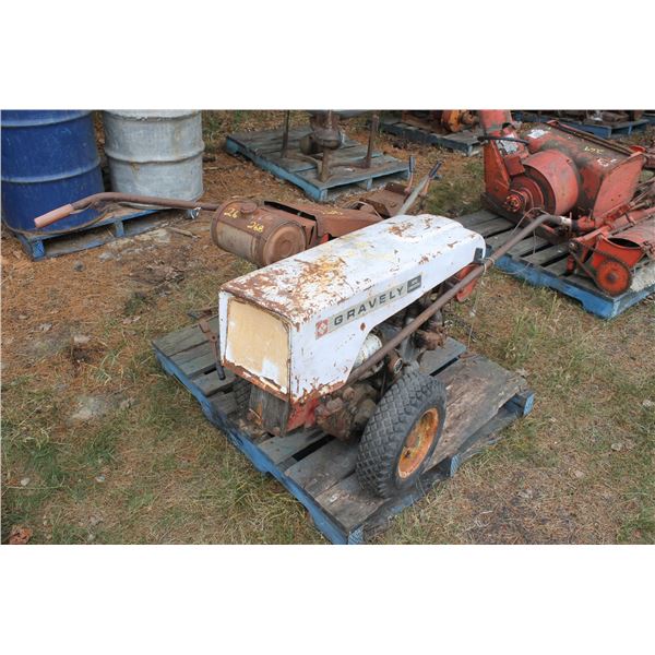 2 - GRAVELY WALK BEHIND TRACTORS, 2 - GRAVELY ROTO TILLERS,2 - GRAVELY SICKLE MOWERS