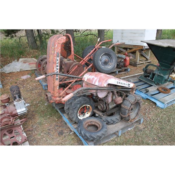2 - GRAVELY WALK BEHIND TRACTORS, 1 - GRAVELY SWEEPER, 1 - GRAVELY SNOWBLOWER