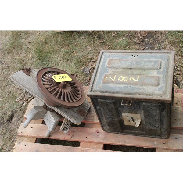 WASHING  MACHINE LID & MECHANISM, ARMY BOX