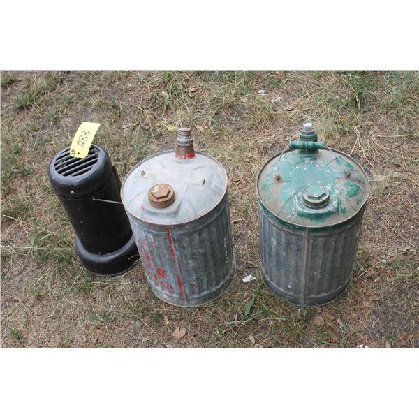 2 - GAS CANS, 1 - HEATER