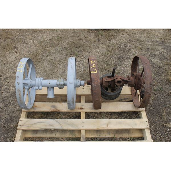 2 - SETS OF WHEELS ON AXLES