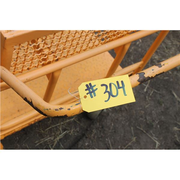 YELLOW METAL  PUSH-PULL CART W/TOP BASKET