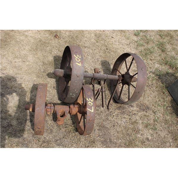 2 - SETS OF WHEELS ON AXLES