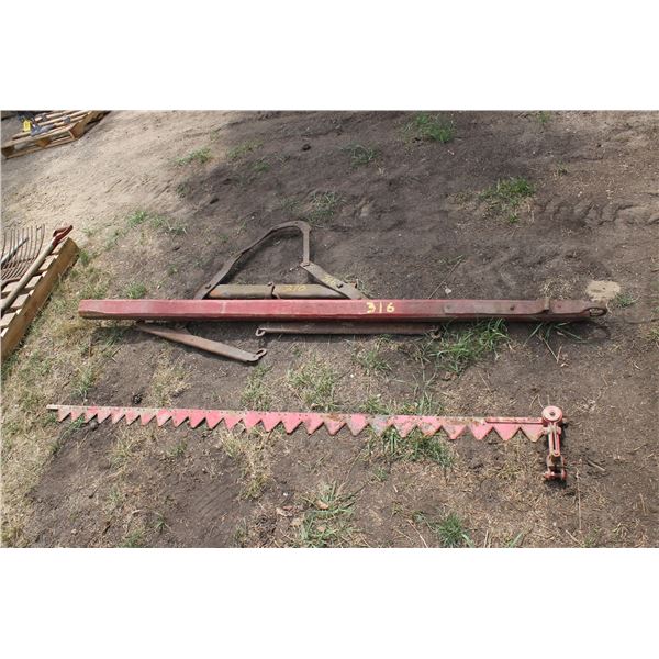 HORSE TREE W/POLE, BOAT PADDLE, SICKLE FOR MOWER