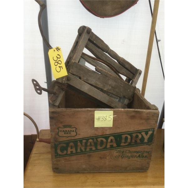 CANADA DRY CRATE, WRINGER FOR WASH MACHINE