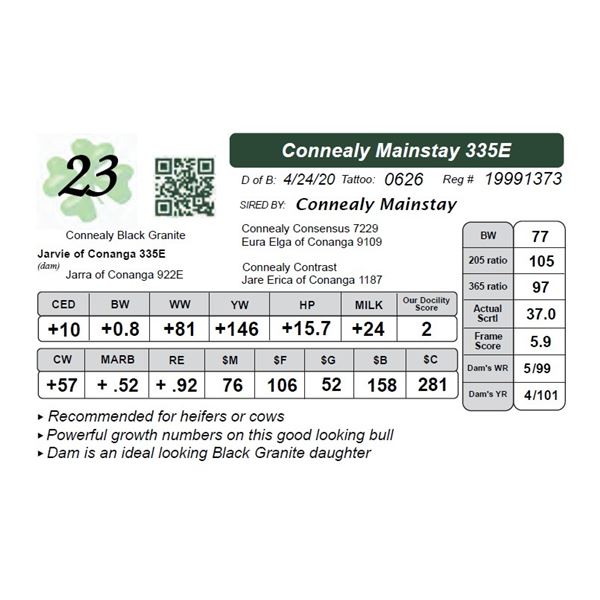 Connealy Mainstay 335E