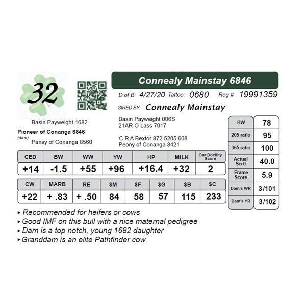 Connealy Mainstay 6846