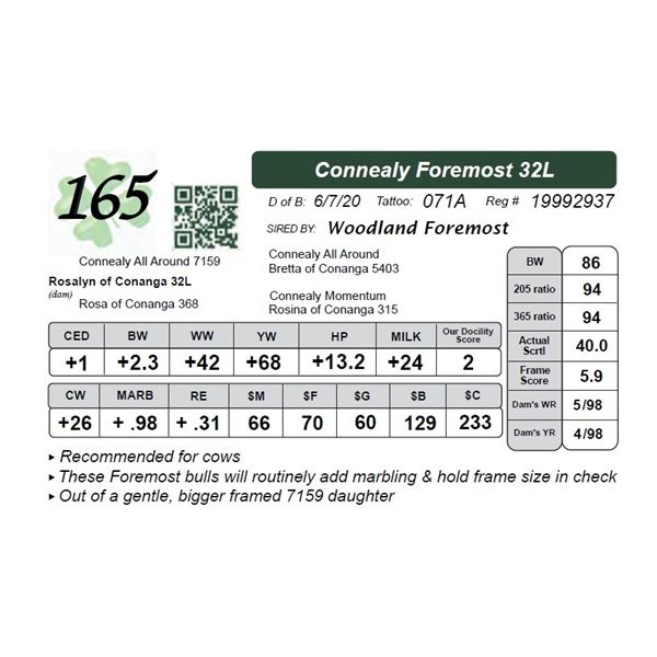 Connealy Foremost 32L