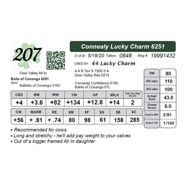 Connealy Lucky Charm 6251