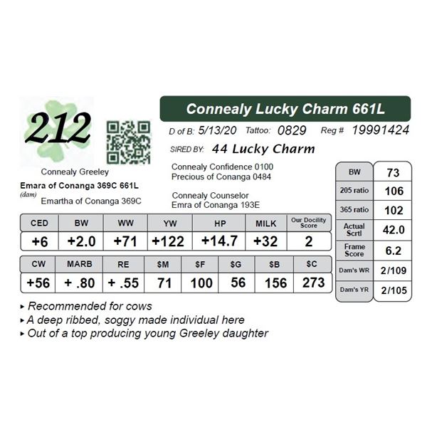 Connealy Lucky Charm 661L