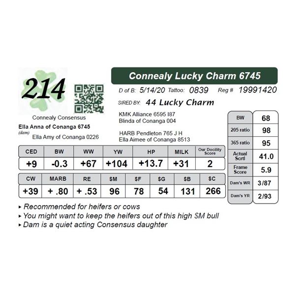 Connealy Lucky Charm 6745