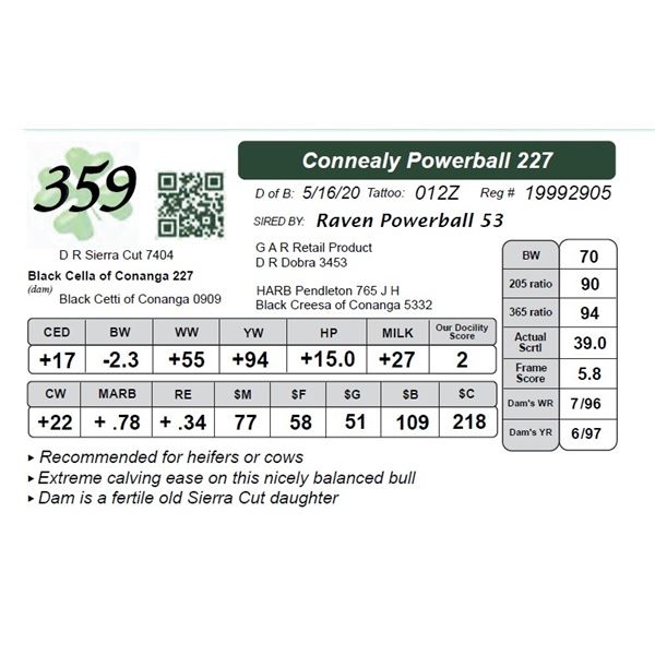 Connealy Powerball 227