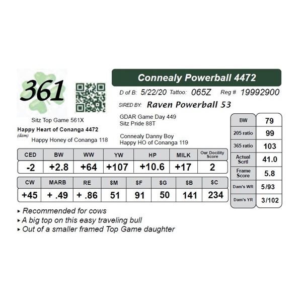 Connealy Powerball 4472