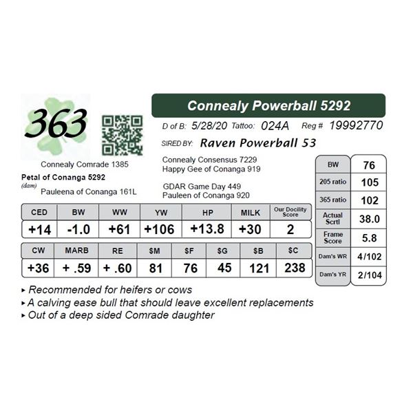 Connealy Powerball 5292