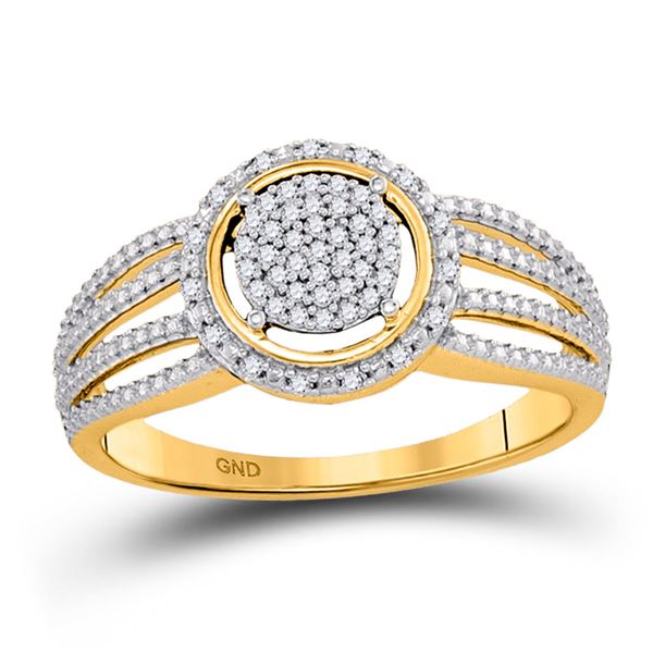 Diamond Cluster Bridal Wedding Engagement Ring 1/6 Cttw 10KT Yellow Gold