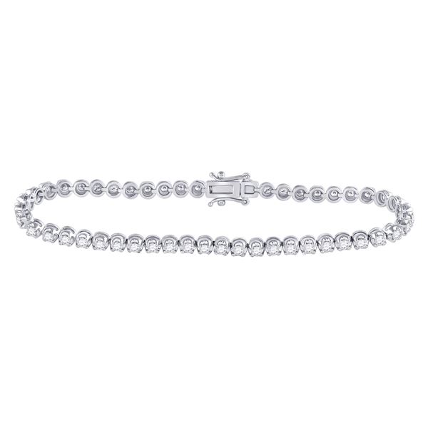 Round Diamond Timeless Tennis Bracelet 2 Cttw 14KT White Gold