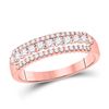 Image 1 : Round Diamond Triple Row Band Ring 1/2 Cttw 14KT Rose Gold