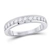 Image 1 : Round Diamond Wedding Single Row Band 1/2 Cttw 14KT White Gold