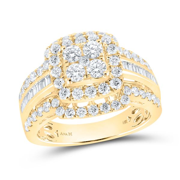 Diamond Bridal Wedding Ring Band Set 1-3/4 Cttw 14KT Yellow Gold