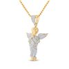 Image 2 : Round Diamond Praying Angel Wings Charm Pendant 7/8 Cttw 10KT Yellow Gold