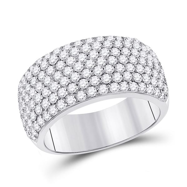 Round Diamond Pave Anniversary Ring 1-7/8 Cttw 14KT White Gold