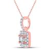 Image 2 : Round Diamond Square Pendant 1/6 Cttw 10KT Rose Gold
