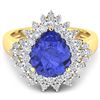 Image 3 : Natural 4.14 CTW Tanzanite & Diamond Ring 14K Yellow Gold - REF-148W6X