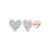 Image 1 : Round Diamond Heart Earrings 1/3 Cttw 10KT Rose Gold