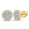Image 1 : Round Diamond Circle Cluster Stud Earrings 1/5 Cttw 10KT Yellow Gold