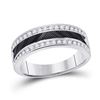 Image 1 : Round Diamond Wedding Double Row Band Ring 1/2 Cttw 14KT White Gold