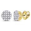 Image 1 : Round Diamond Circle Cluster Earrings 1/8 Cttw 10KT Yellow Gold