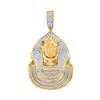 Image 1 : Round Diamond Pharaoh Cluster Charm Pendant 7/8 Cttw 10KT Yellow Gold