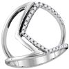 Image 1 : Round Diamond Negative Space Fashion Ring 1/6 Cttw 10KT White Gold