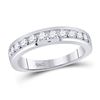 Image 1 : Round Diamond Wedding Single Row Band 3/4 Cttw 14KT White Gold