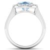 Image 2 : Natural 3.51 CTW Aquamarine & Diamond Ring 14K White Gold - REF-96W3X