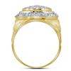 Image 2 : Round Diamond Circle Cluster Ring 1/4 Cttw 10KT Yellow Gold