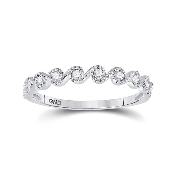 Round Diamond Stackable Band Ring 1/6 Cttw 10KT White Gold