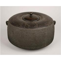 ASIAN TEAPOT WITH MOTTLED EXTERIOR