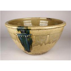 ASIAN SETO WARE BOWL YELLOW & BLUE