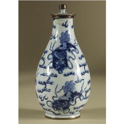 CHINESE PORCELAIN BOTTLE VASE 19TH C