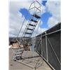 Image 8 : Metal 12 Step Rolling Warehouse Staircase Ladder