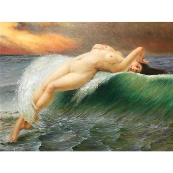 After Guilliame Seignac, The Water Nymph Oil Painting