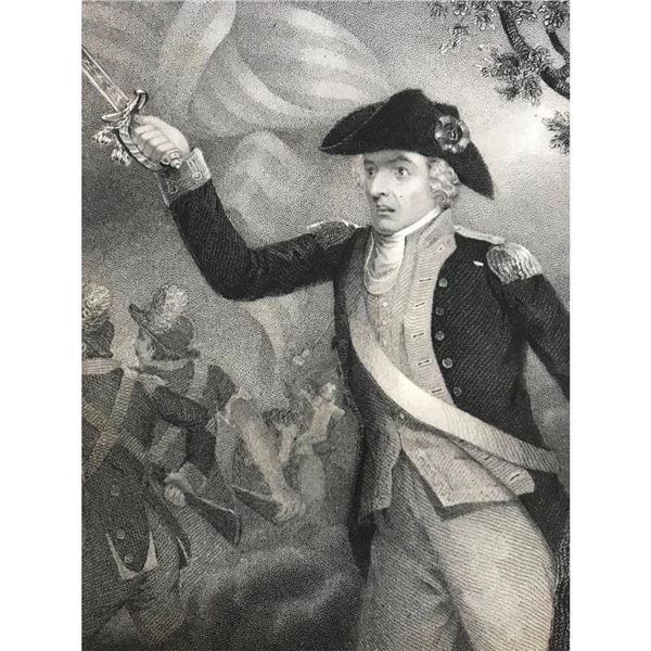 19th Intaglio Engraving, General Francis Marion, The Swamp Fox