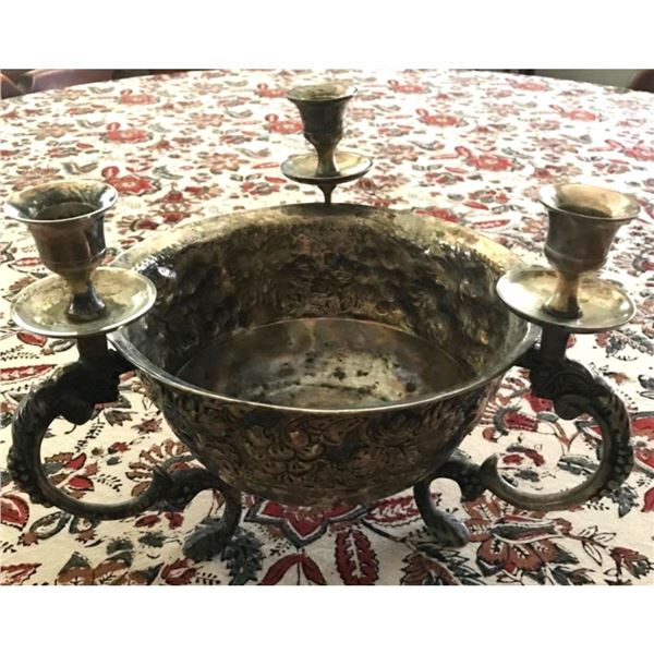 Silverplate Fruit Bowl Candelabra