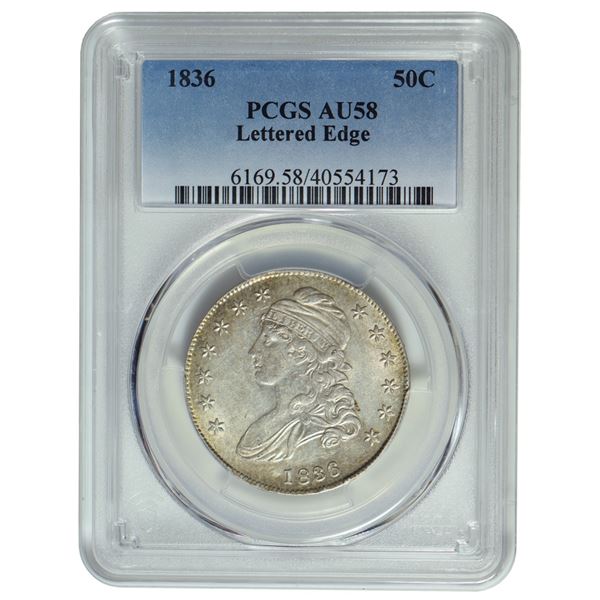 1836 Capped Bust Half Dollar PCGS AU58